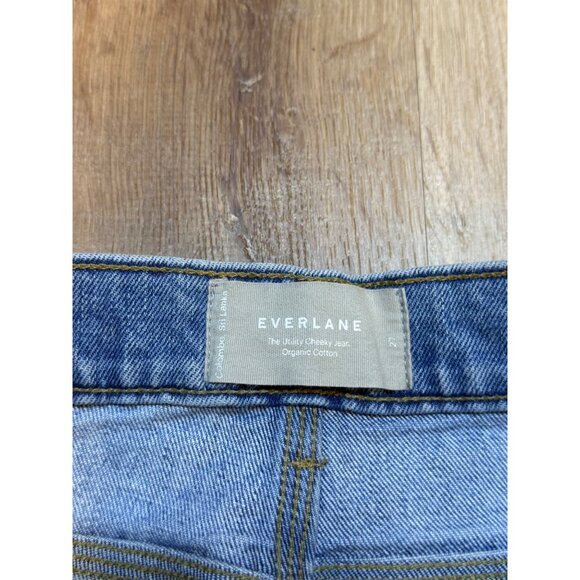 Everlane Organic Cotton Denim Utility Cheeky Jean Size 27 Blue Straight-Leg Raw - Picture 3 of 7